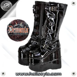 Demonia - Stack-308 Zip-Zag Strap Pat.