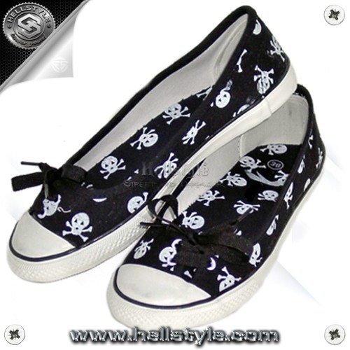 BA White Skull Canvas black