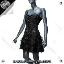 Korsagen Minikleid (Blk-Blk)