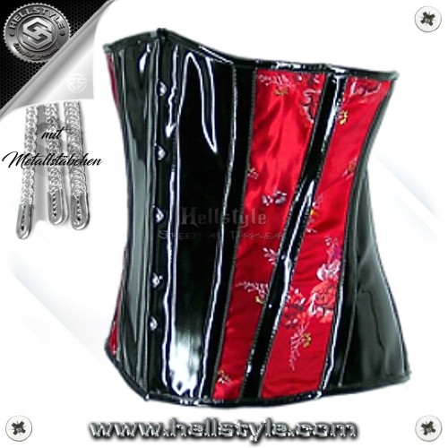 HellStyle™ - Corsage - Satin-Patent (Black-Red)