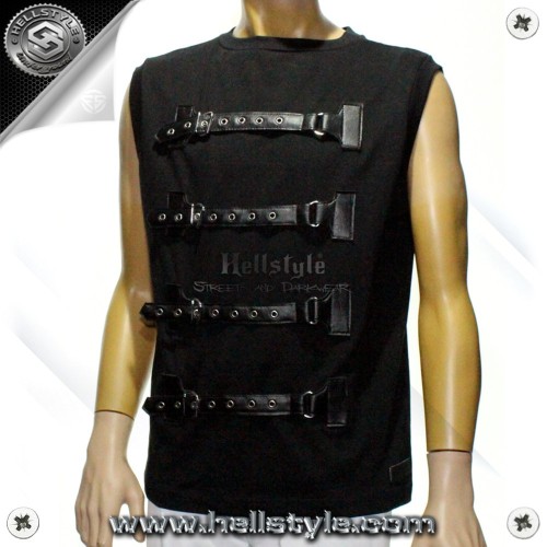 HellStyle™ - Sleeveless Top with Leather Straps - Vest