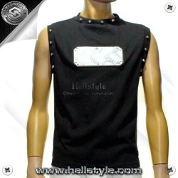 Sleeveless Top with Metal Plates - Vest